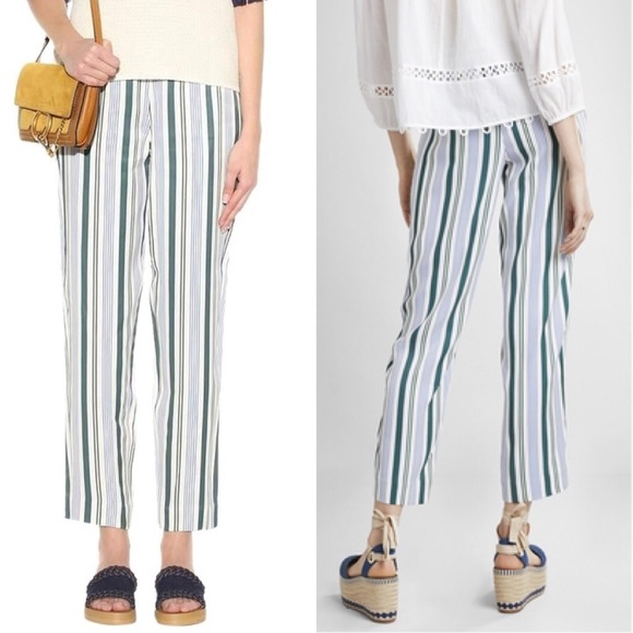 Tory Burch Pants - Tory Burch Villa Striped Straight-Leg Pants